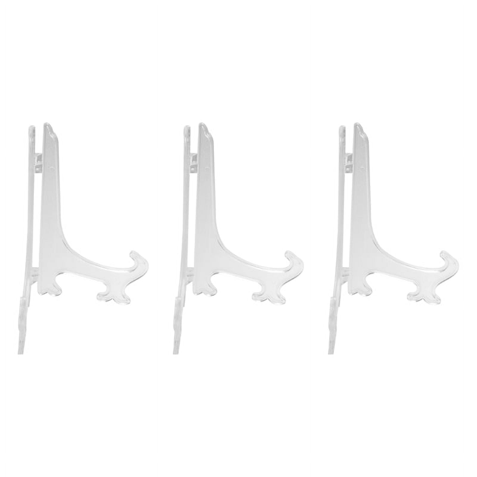 3X Transparent 7 Inch Display Easel Stand Plate Bowl Photo Pedestal