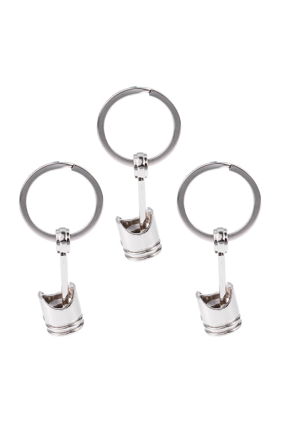 3X Trendy Car Engine Piston Keyring Chain Keychain Key Fob Silver,3 x Keychain,Silver