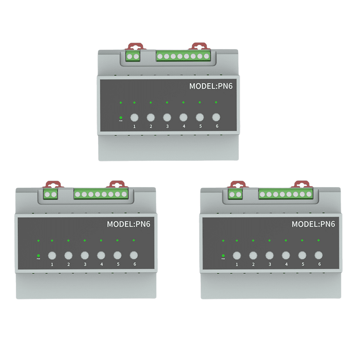 3X Tuya Smart Zigbee 6CH Relay Switch Module Remote Control Appliance Control Module Supports 3-Way Motor Control,3 x Relay Switch Module,Grey