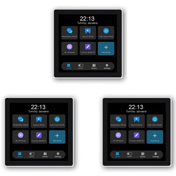 3X Tuya T3E Panel Switch Touch Screen Panel EU Smart Control Panel Switch Smart Home Wall Push Light Switch,White