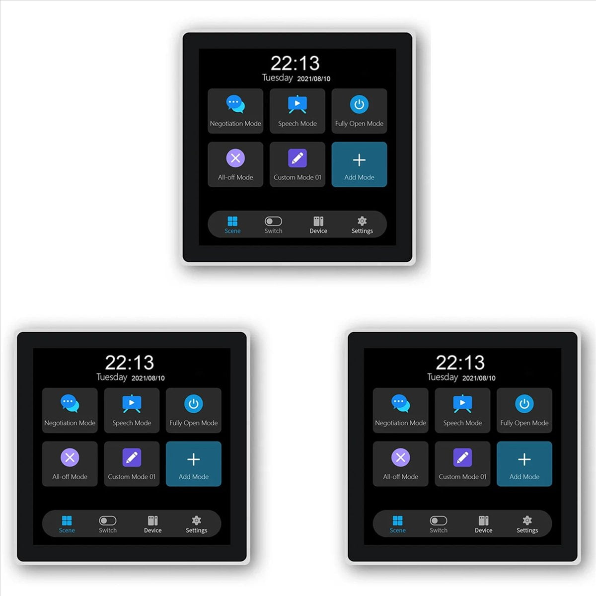 3X Tuya T3E Panel Switch Touch Screen Panel EU Smart Control Panel Switch Zigbee Smart Home Wall Push Light Switch,White,3 x Smart control panel,White