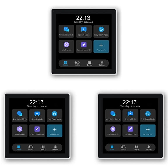 3X Tuya T3E Panel Switch Touch Screen Panel EU Smart Control Panel Switch Zigbee Smart Home Wall Push Light Switch,White,3 x Smart control panel,White