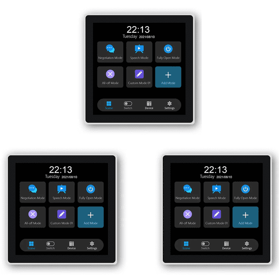 3X Tuya T3E Panel Switch Touch Screen Panel EU Smart Control Panel Switch Zigbee Smart Home Wall Push Light Switch,White,3 x Smart control panel,White