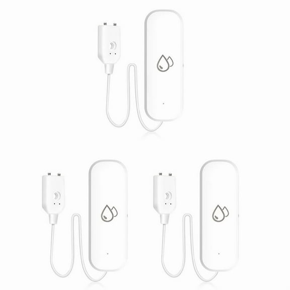 3X Tuya WIFI Water Sensor Alarm Water Leak Detector Flood Alert Overflow Security Alarm System Works,3 x Water Leak Detector (Not include battery) 3 x English manual,White