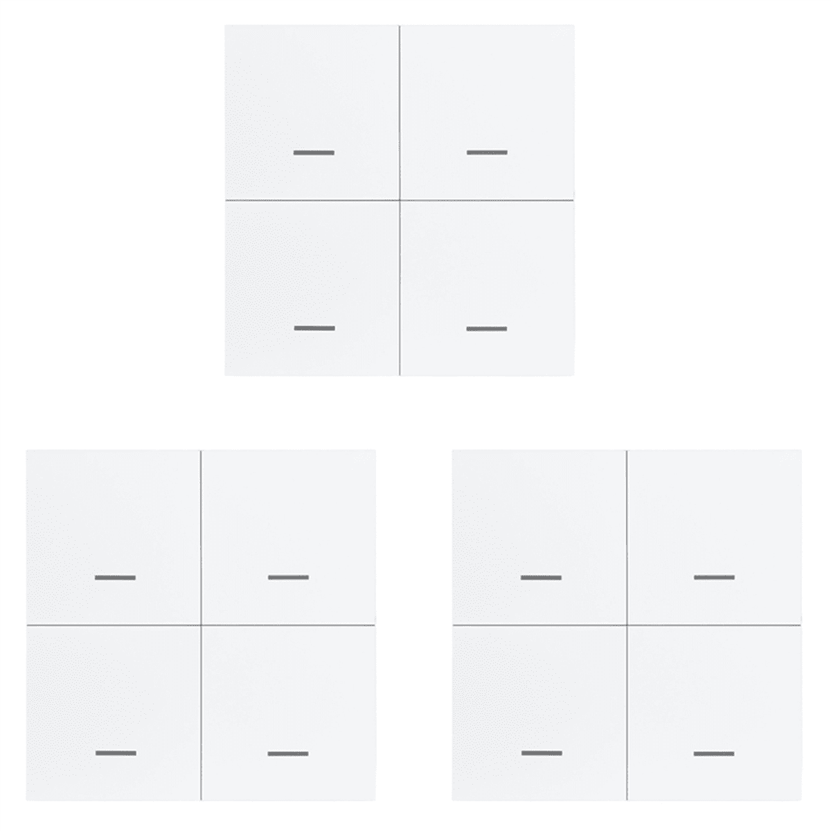 3X Tuya ZigBee Smart Scene Switch 4 Gang Smart Switch 12 Scene Switch Push Button Controller Supports Home Assistant,3 x Smart switch 3 x English instruction manual,White