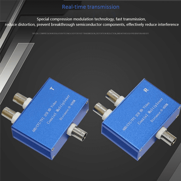 3X Two-Channel AHD/CVI/TVI1080P HD Video Multiplexer Coaxial HD Expander Adder for Camera,3 x host,Blue