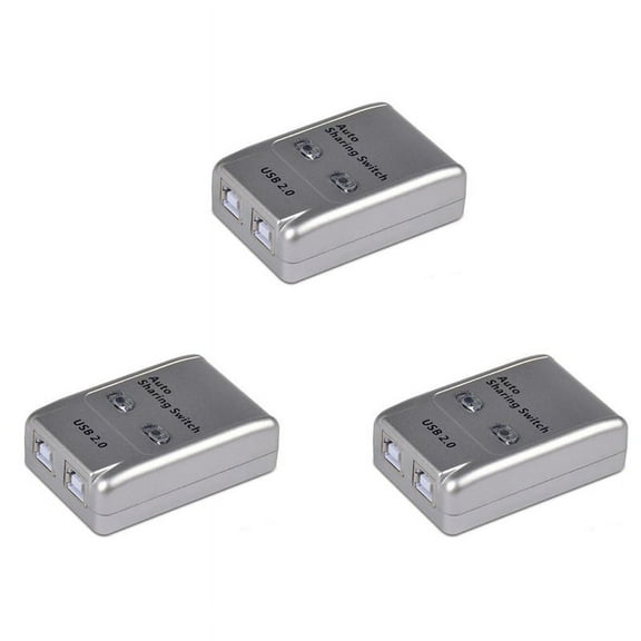 3X USB 2.0 Auto Sharing Switch 2 Port HUB Adapter Switcher for 2 PC Printer USB Switch Devices Support