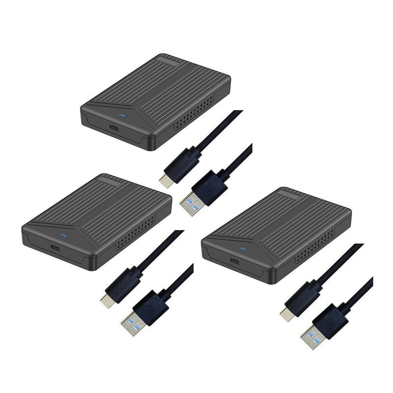 3X USB 3.1 Mobile Hard Disk Box 2.5 Inch Hard Disk Box SSD Enclosure Support 15mm Hard Drive for Computer Notebook,black