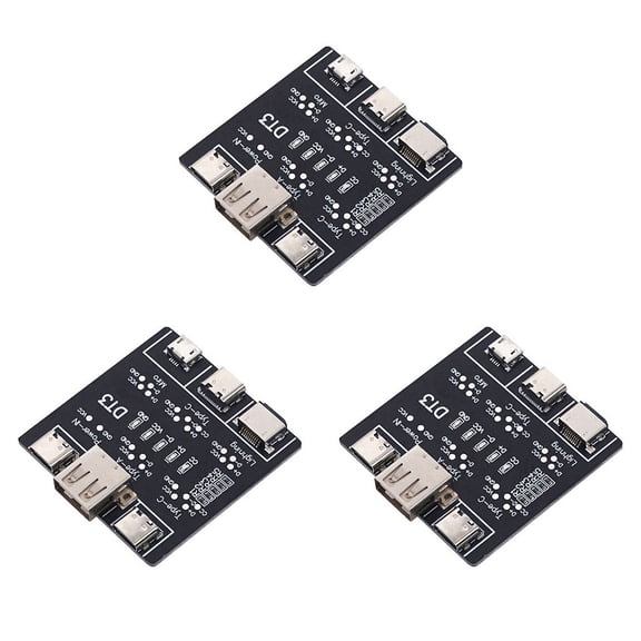 3X USB Data Line Detection Board for Android Micro-USB Type-C Short Circuit Switch Detection Board DT3 USB Cable Tester