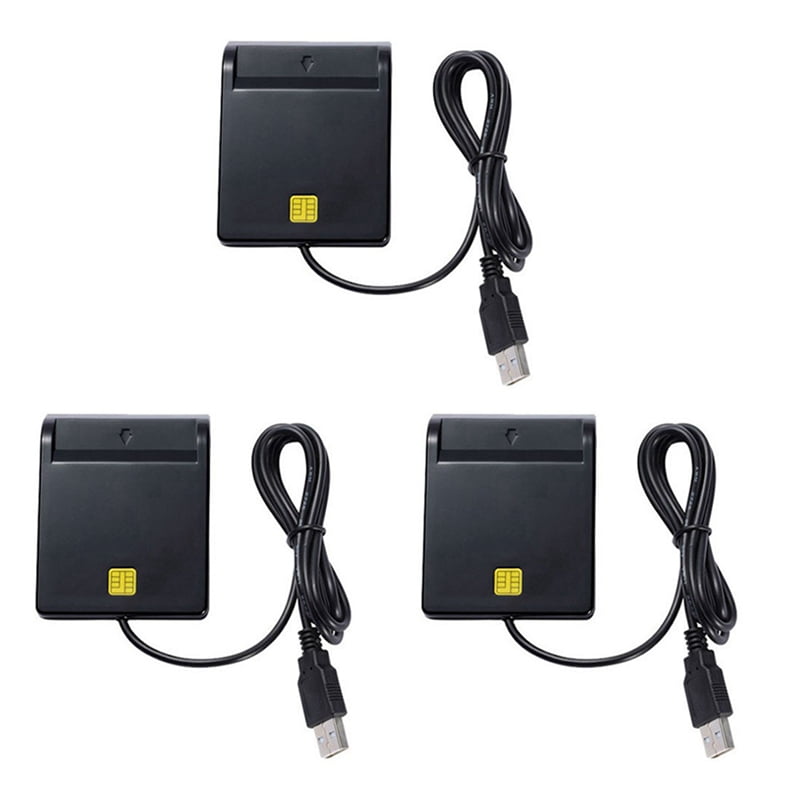 3X USB Smart Card Reader for Bank Card IC/ID EMV Card Reader High ...