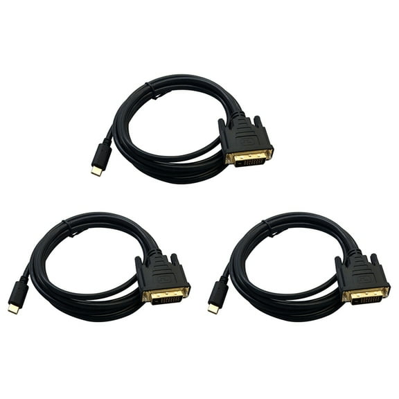 3X USB TYPE C to DVI Cable USB Type C to DVI 24+1 Adapter 4K 30Hz (6FT/1.8M) for 3 for 2017/2016 Pro
