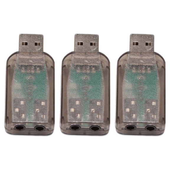 3X USB to 3.5mm Mic Headphone Jack Stereo Headset 3D Sound Card Audio Adapter PC
