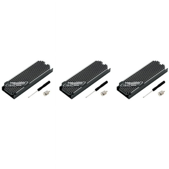 3X Ultrathin M.2 SSD Heat Sink M2 2280 Solid State Hard Disk Aluminum Heatsink Cooler Cooling Thermal Pad Grey