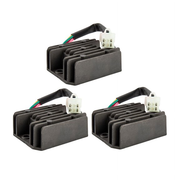3X Universal 4 Wire Full Wave Black Motorcycle Regulator Rectifier 12V DC Bike Quad,3x 4 Wire Regulator Rectifier,black