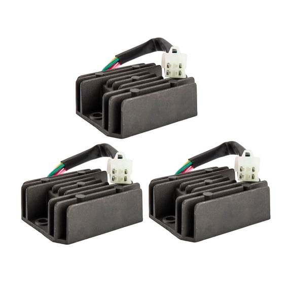 3X Universal 4 Wire Full Wave Black Motorcycle Regulator Rectifier 12V DC Bike