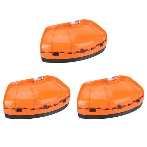 3X Universal Brush Cutter Shield Lawn Mower Guard Plastic Grass Trimmer Blade Protector Cover for 26mm/28mm,3 x Brush Cutter Guard,Orange