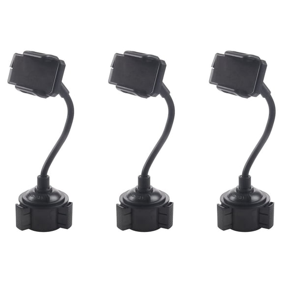 3X Universal Car Mount Adjustable Gooseneck Cup Holder Cradle for Cell Phone,3 x Mounts Holders,black