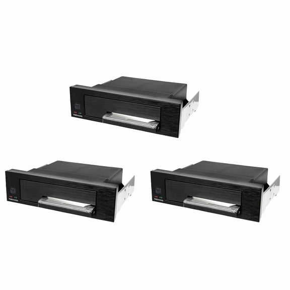 3X Universal Hot Swap Mobile Rack for 2.5 Inch or 3.5 Inch SSD/HDD, Internal Tray-Less Hard Drive Backplane Enclosure,3 x HDD Enclosure Rock,Black