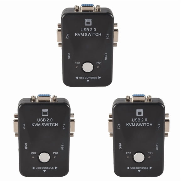 3X Usb Kvm Switch Switcher 2 Port Vga Svga Switch Box Usb 2.0 Mouse Keyboard 1920X1440 Switch Box