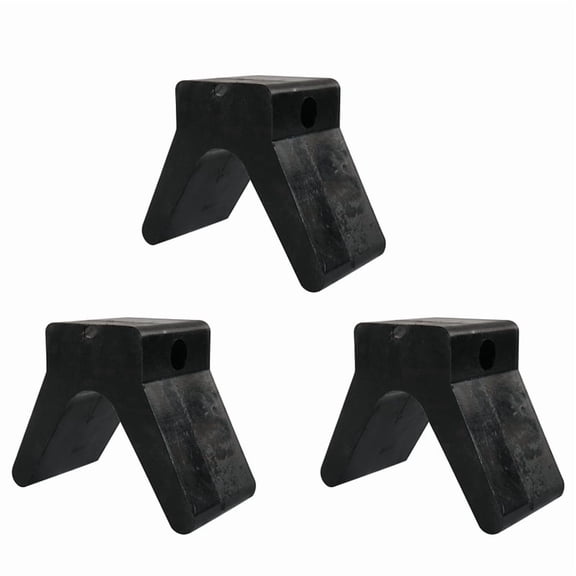 3X V-Style Boat Trailer Bow Stop Block Trailer Rubber Bow Stop Non Marking Mounting Hole 2 Inch Width 4 Inch V-Span