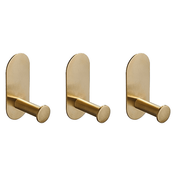 3X Wall Mounted Hand Towel Bar Rack Brushed Gold Round Toilet Paper Holder Hook Hardware Accessories,10cm