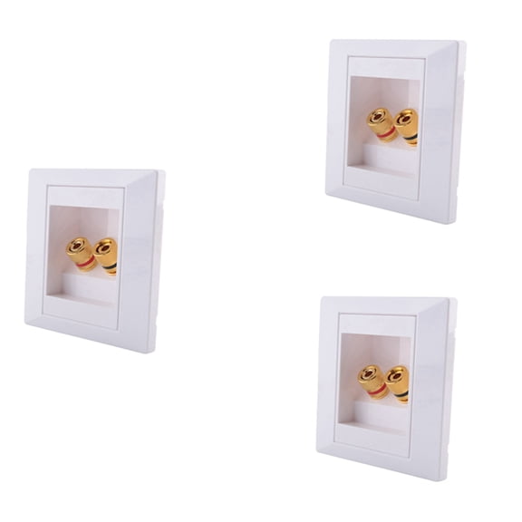 3X Wall Socket Connection Port with 2 Jack Speaker White