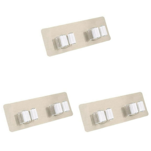 3X Wall Tile Sticking Mop Organizer Holder Rack Plastic Wall Mounted Brush Swabber Swob Handle Grasp Catch Holding Hook