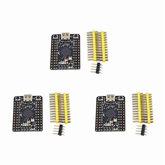 3X WeAct STM32G431CBU6 STM32G431 STM32G4 STM32 Core Board Demo Board,3 x STM32G431CBU6 microcontroller 6 x straight pins 3 x Bent pin header,Black