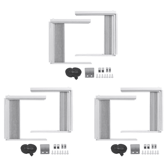 3X Window Air Conditioner Side Panels with Frame, Adjustable Insulation AC Side Panel Frame Included,3 set Side Insulated Foam Panel,White