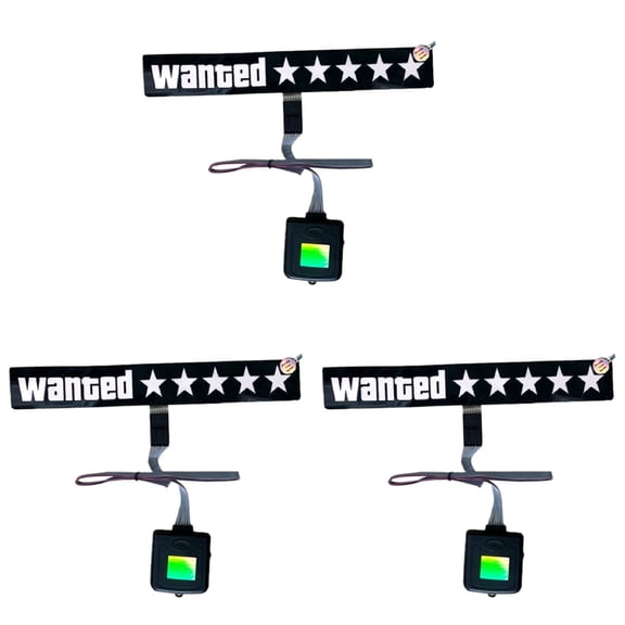 3X Windshield Electric  Wanted Car LED White Light Up Window Stickers for JDM Glow Panel Decoration Accessories