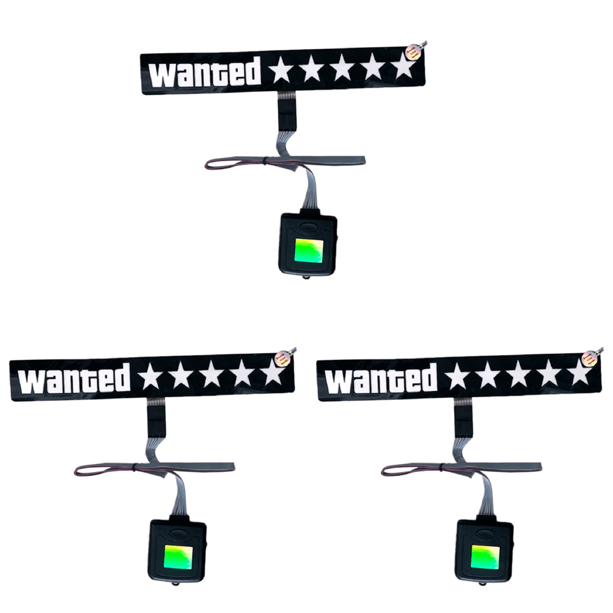 3X Windshield Electric Wanted Car LED White Light Up Window Stickers ...