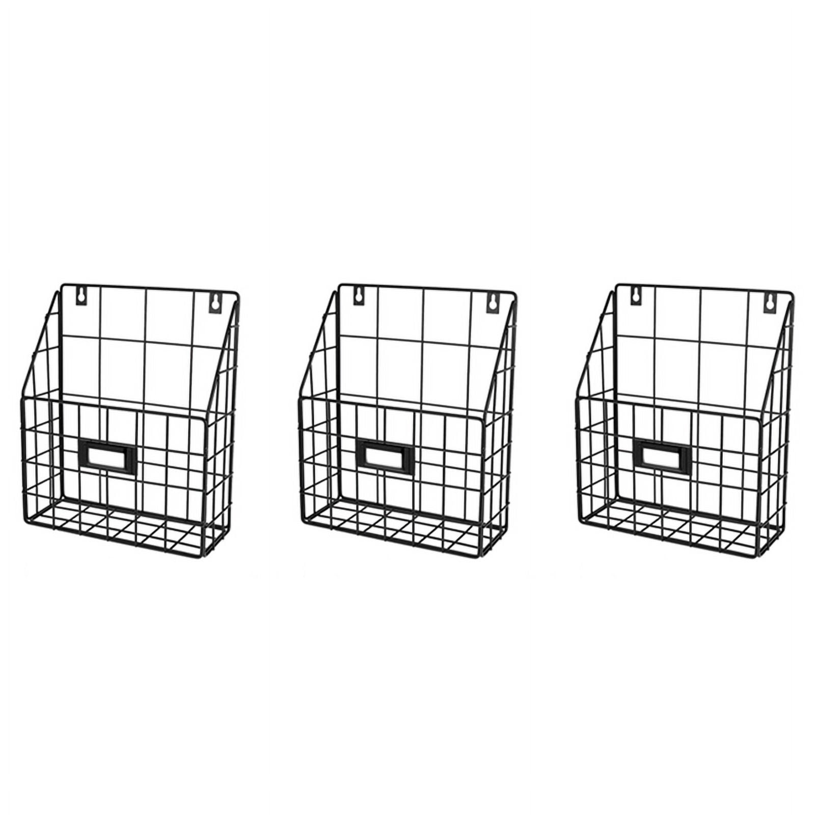 3X Wire Mail Basket Wall Mounted Hanging Folder/Document Organizer