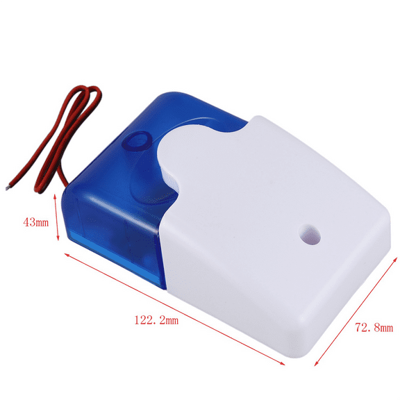 3X Wired Strobe Warning Siren DC 12V Sound Alarm Flashing Light Sound Siren Horn Home Security Alarm System 115DB Blue