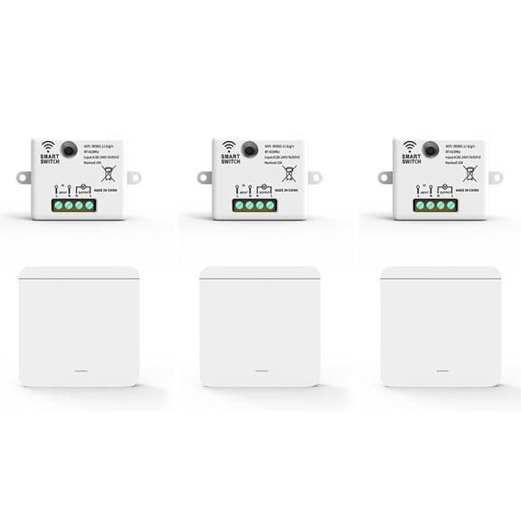 3X Wireless Light Wall Switch  433Mhz Relay Receiver with 1x1Gang Panel Switch LED Remote Control for LED Lamp