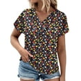 thumbnail image 1 of 3X Womens Tops Plus Size Casual Short Sleeve Shirts Summer V Neck Tees YH003 3X-Large, 1 of 5