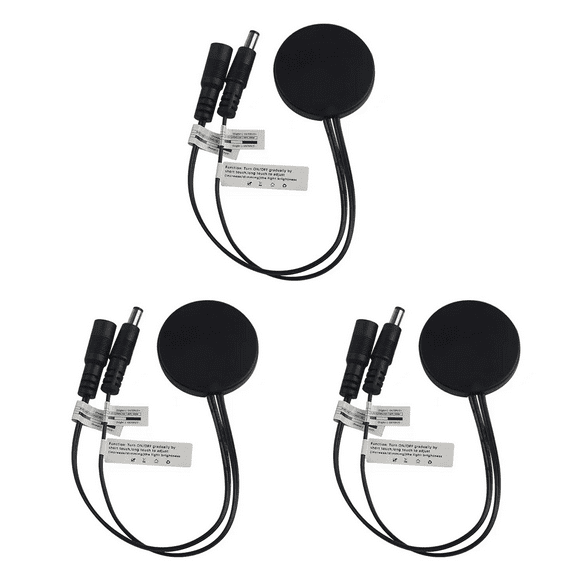 3X Wood Panel LED Touch Sensor Dimmer Switch Hidden Switch Touch Switch for LED Strip Black,3 x Touch sensor lighting switch,Black