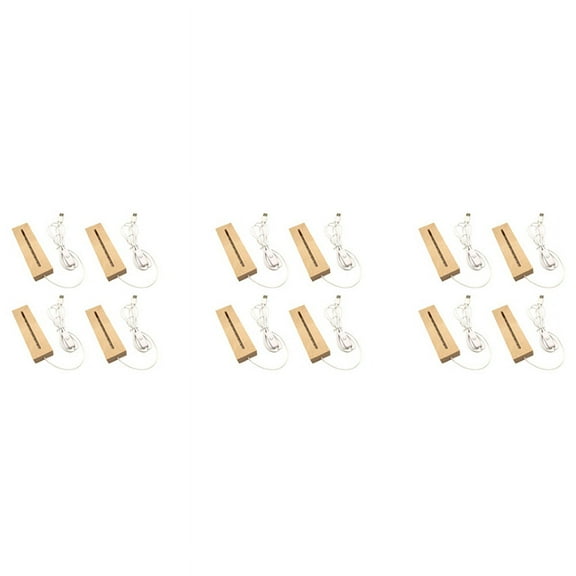 3X Wooden Light Base,Wood LED Display Base Pedestal Light Lamp Stand for Acrylic,Crystal,Night Light,Resin Art