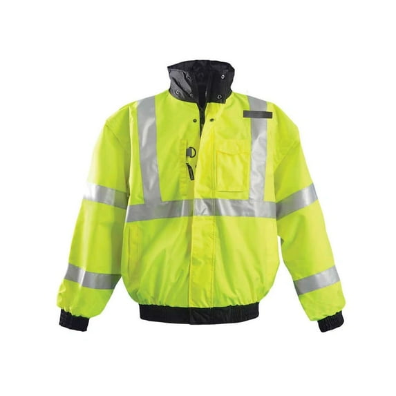3X Yellow Polyester/Fleece/PU Coating Bomer Jacket