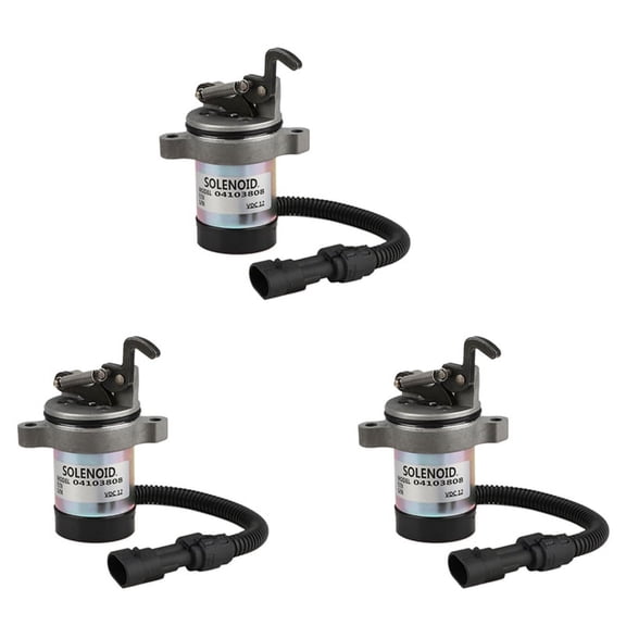 3X for Deutz Fuel Shut Off Solenoid 04103812 04103808 F3L F3M F4L F4M 1011 2011,3 x Deutz Fuel Shut Off Solenoid,black