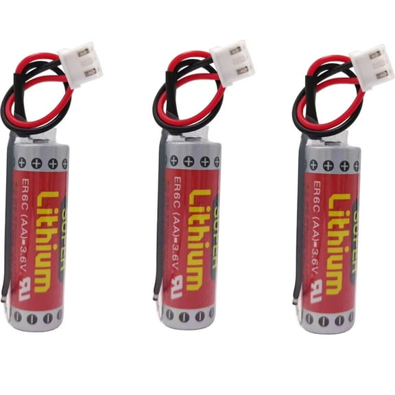 3X for MAXELL ER6C AA 3.6V 1800mAh PLC Battery for Mitsubishi FX F2-40BL with Plug