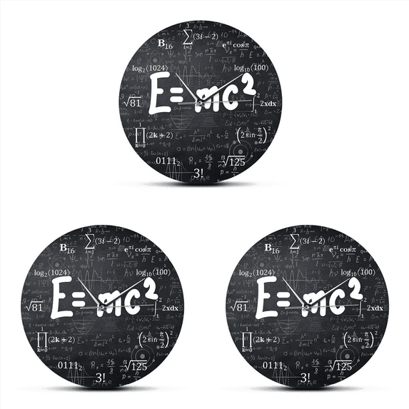 3X of Relativity Math Formula Wall Clock Scientist Physics Teacher Gift School Classroom Decor