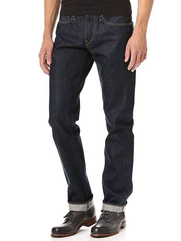 Men's INDY 3D M4 Selvedge Classic Straight Leg Low Rise Jeans, 28