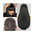 thumbnail image 1 of 3X1 Middle Part Lace Wig Bone Straight Human Hair Wig With Bangs, 1 of 6