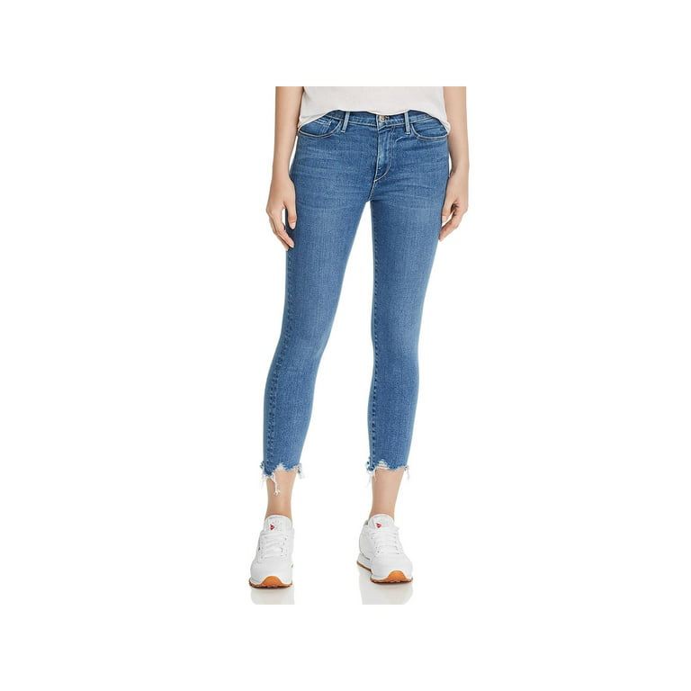 3X1 N.Y.C Womens Frayed Hem Belted Skinny Crop Jeans Blue 24 