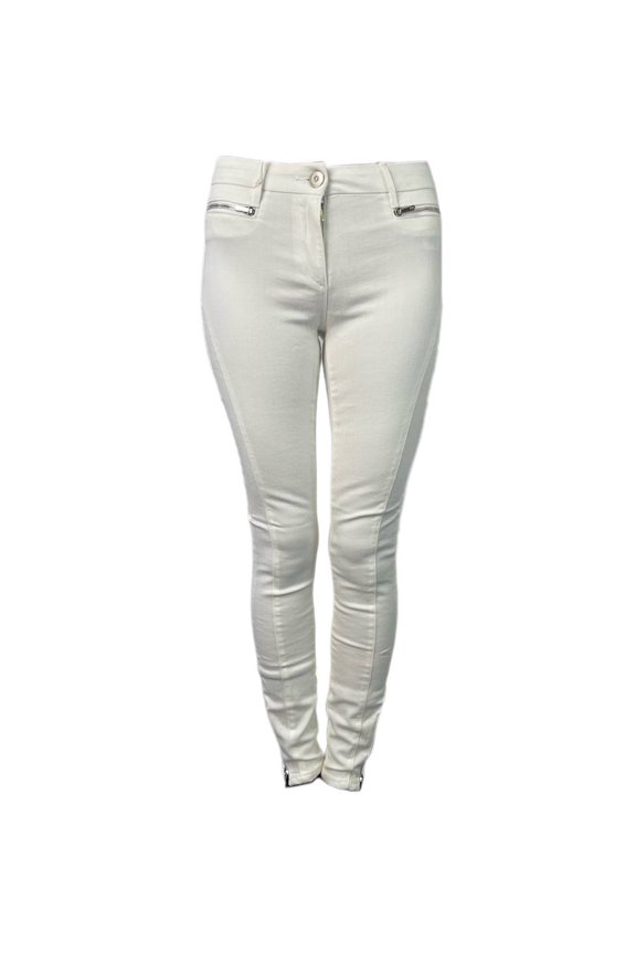 Women's Mid Rise Crop Wrap Zip Jeans, White, 26