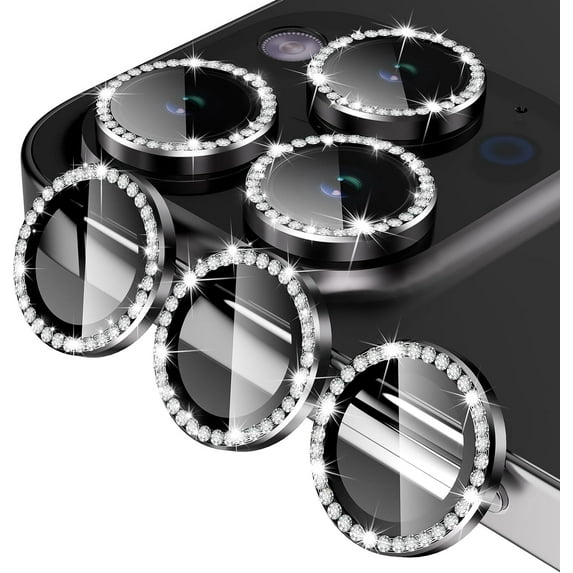 3X2 Pack Compatible for iPhone 15 Pro Max/iPhone 15 Pro Camera Lens Protector 9H Tempered Glass Cover, Drop Protection, Scratch Resistant, Automatic Alignment, Night Shooting Mode