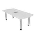 thumbnail image 1 of 3X5 Arc Rectangle Conference Table With Silver Post Leg Power And Data, 1 of 7
