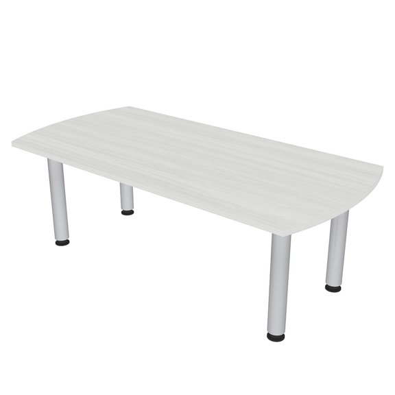 3X5 Arc Rectangle Conference Table With Silver Post Leg Power And Data