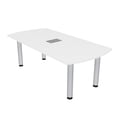 thumbnail image 1 of 3X5 Arc Rectangle Conference Table With Silver Post Leg Power And Data, 1 of 7