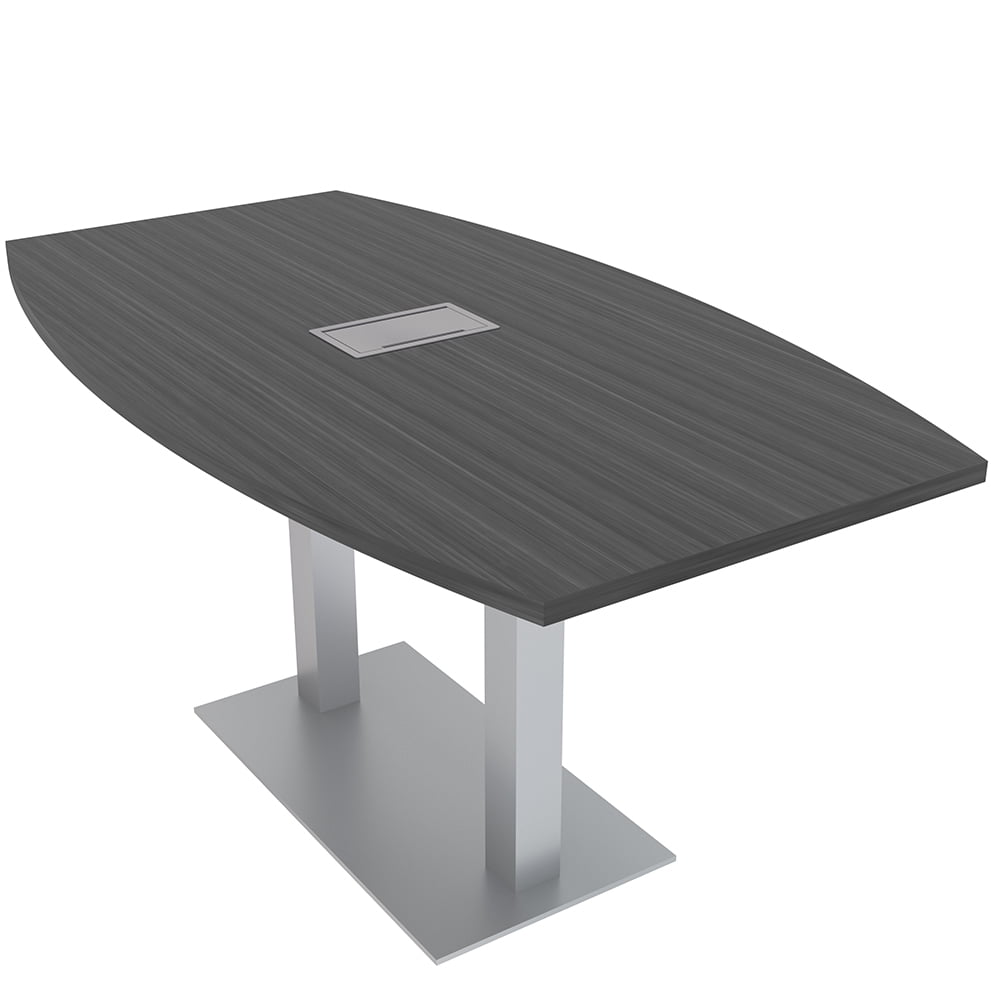 6 Person Boat Shaped Conference Table With Metal Base And Power Module ...